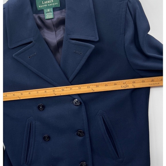 Lauren Ralph Lauren Women Nautical Blazer Anchor Buttons Double Breasted Wool 12 - Picture 6 of 7